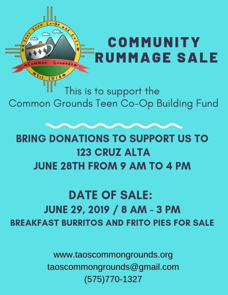 rummage sale flyer - 123 cruz alta w-background